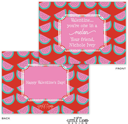 Valentine's Day Exchange Cards by Little Lamb Designs (One in a Melon) Valentine's Day Exchange Cards by Little Lamb Designs (One in a Melon)